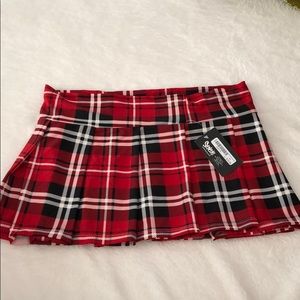 Spencers Intimate Red Plaid Skirt